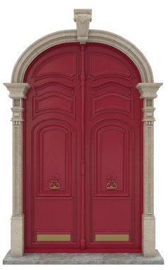 Pirinç ve altınla donatılmış giriş grubu için klasik giriş kapıları ve malikaneler.