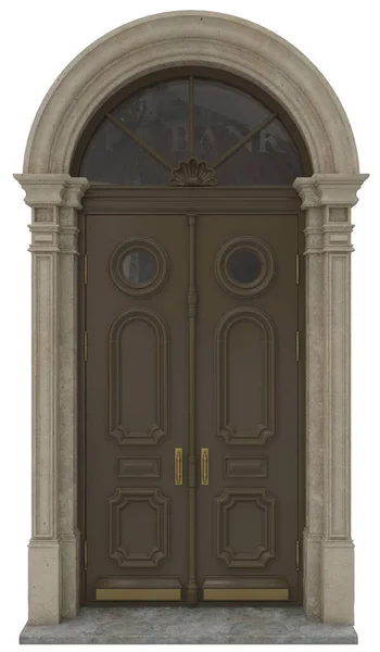Klassische Eingangstüren Für Häuser Und Villen Als Dekoration Der Eingangsgruppe — Stockfoto