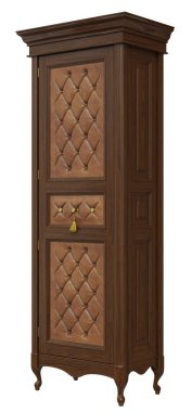 Yatak odası ve kemik dolapları için klasik ahşap ve deri dolap.