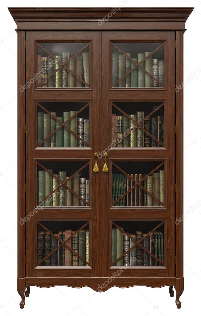 Classic bookcase for the interiors of the living room bars of the cabinet in the style of classic, borrocco, rococo