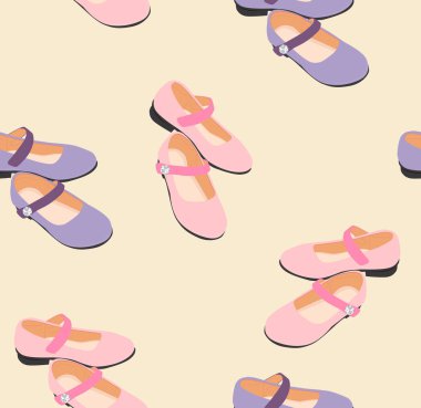 Kız ayakkabı ile Seamless Modeli. 