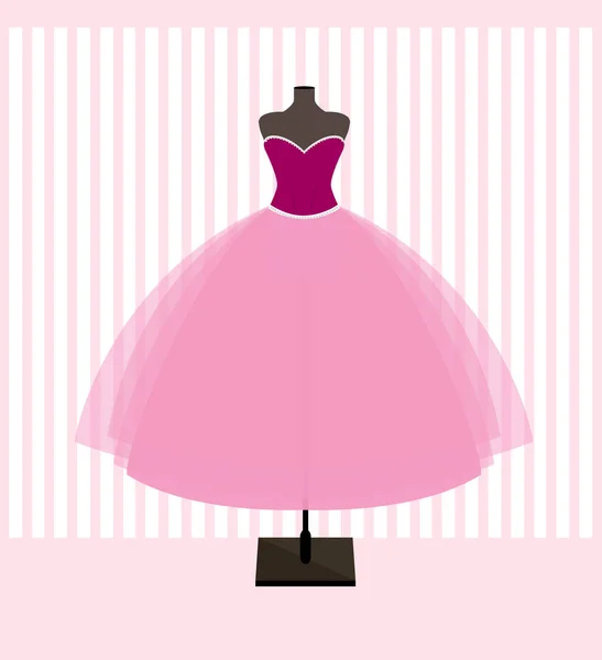 Вектор Красивое Розовое Платье — стоковый вектор