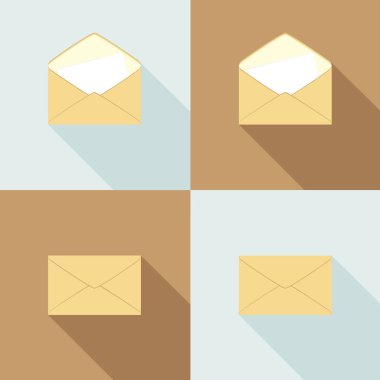 Düz Stil kümesi posta simgesini. 