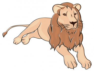 Beyaz bir arka plan üzerinde izole vektör aslan. 