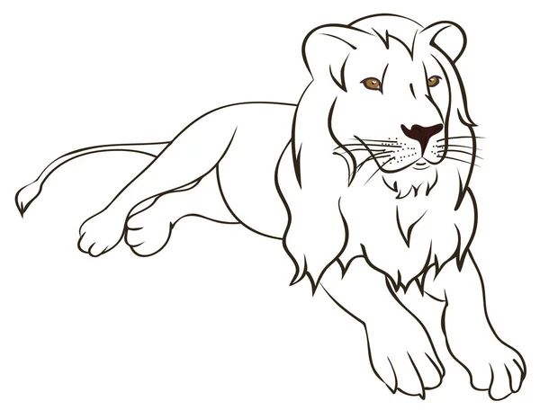 Beyaz bir arka plan üzerinde izole vektör aslan. 
