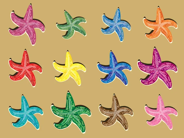 Set Starfish Vector Illustration — Stock Vector