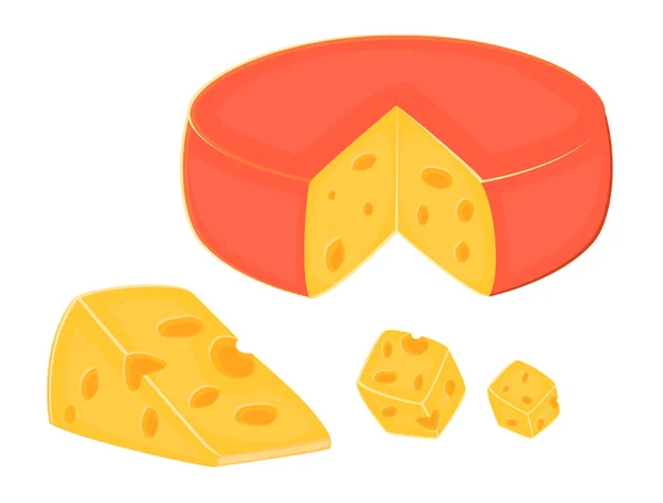 Queso Picante Conjunto Vectores — Vector de stock