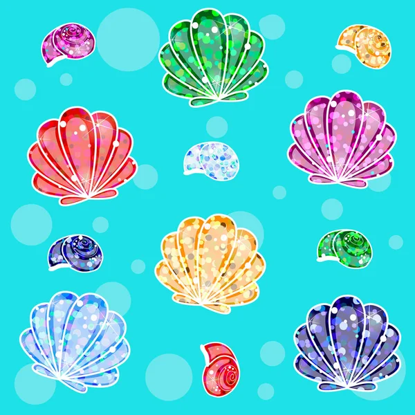 Des Coquillages Illustration Vectorielle Summer Beach Scallop Sea Shell Ensemble — Image vectorielle