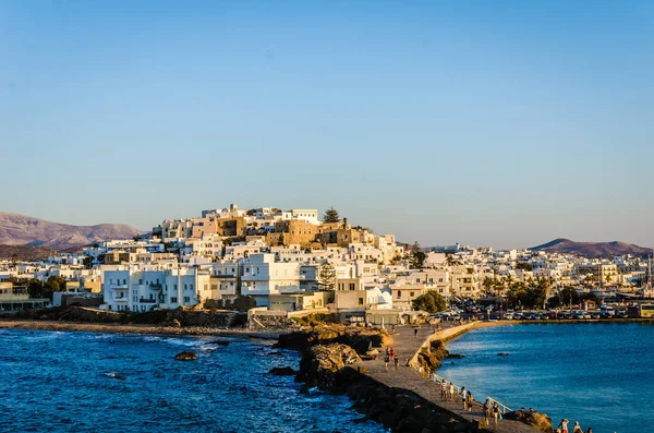 Naxos şehir görünümü. Yunanistan
