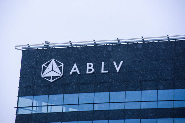 16.02.2018. RIGA, LATVIA. ABLV bank house during snowfall.