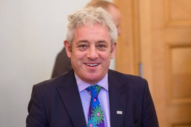 14.02.2018. Riga, Letonya. İngiliz Avam Kamarası Başkanı John Bercow Letonya Cumhuriyeti Başbakanı Maris Kucinskis ile bir araya geldi. Letonya Hükümeti.