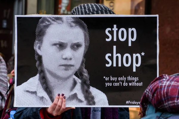Riga Lettország 2019 November Globális Klímacsapás Fekete Pénteki Tüntetés Rigában — Stock Fotó