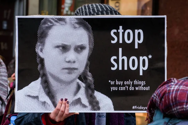 Riga Latvia Novembro 2019 4Th Global Climate Strike Black Friday — Fotografia de Stock