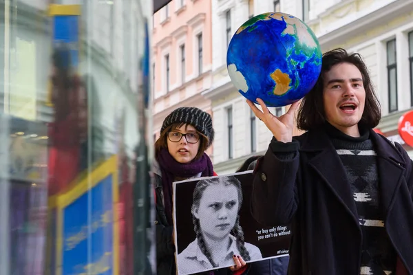 Riga Latvia Novembro 2019 4Th Global Climate Strike Black Friday — Fotografia de Stock