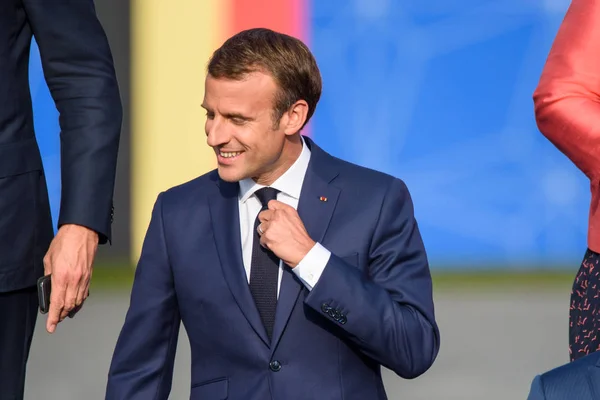 2018 Bryssel Belgien Emmanuel Macron Frankrikes President Familjefoto Arbetsmiddag Nato — Stockfoto