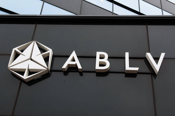 RIGA, LATVIA. 28th January 2020. Logo of ABLV Bank on bank's building.