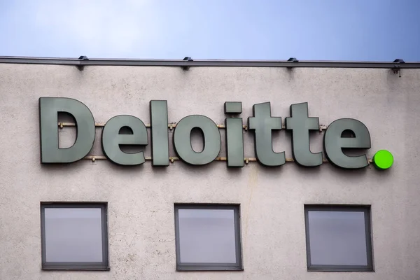 Riga Latvia 22Nd January 2020 Deloitte Company Logo House Deloitte — Stock Photo, Image