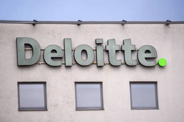 Riga Latvia 22Nd January 2020 Deloitte Company Logo House Deloitte — Stock Photo, Image