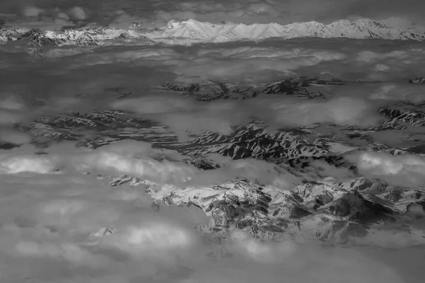 Landscape of Mountain. view from the airplane window — Stock Photo, Image