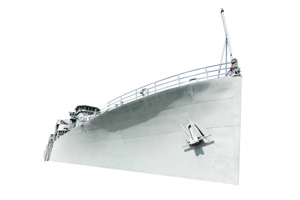 Csatahajó elkülöníteni fehér háttér — Stock Fotó