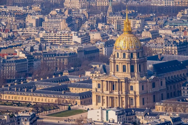 Paris, France - aerial city view with Invalides Palace and Panth — Stock Photo, Image