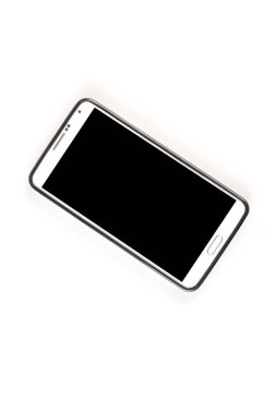 Beyaz arkaplanda akıllı telefon izole edildi