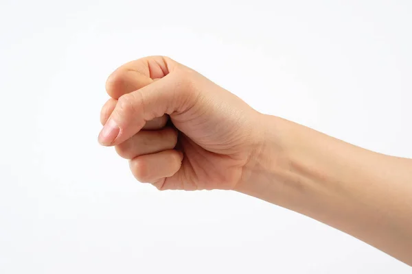 Frau Hand isoliert auf weißem Hintergrund mit Clipping-Pfad — Stockfoto