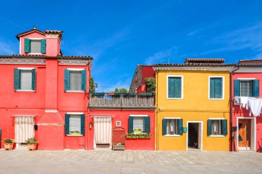 Venedik şirketten ön kapıya ada Burano, Venedik, İtalya