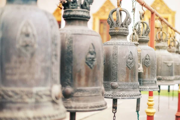 Big brass bell in Thailand temple — Stock Photo, Image