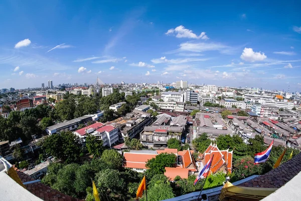 Vista de Bangkok Wat Saket do topo do Golden Mount em Bangkok, T — Fotografia de Stock