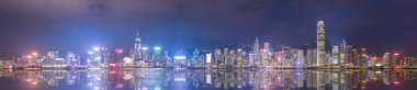 Hongkong manzarası gece görünümü Panorama