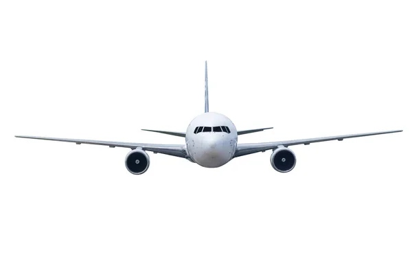 Front eines Flugzeugs, isoliert auf weißem Hintergrund — Stockfoto
