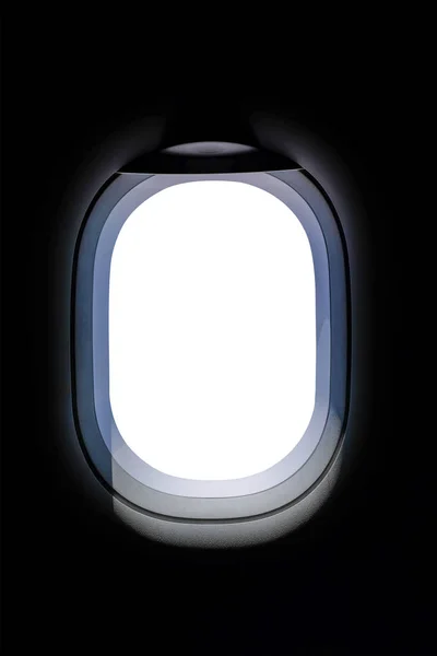 Fenêtre de l'avion haute résolution sur fond blanc — Photo