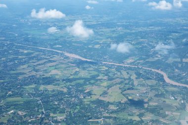 Nehir Tayland uçak Üstten Görünüm.