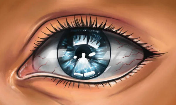 Digital painting of Beautiful female eye — Stock Photo, Image