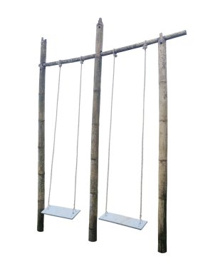 Bambu sallayan çiftler beyaz arka planda izole edilir.