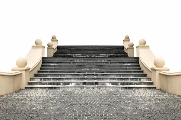 Beyaz arka planda Roma tarzı merdivenler