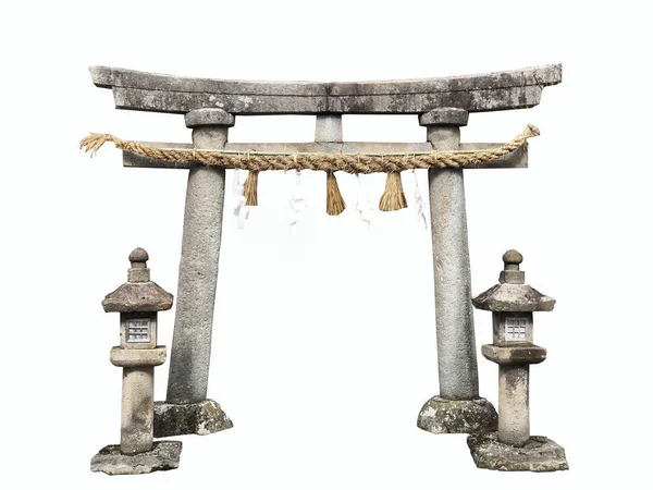 Shrine tori gate on white background