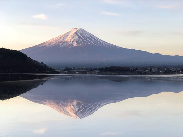 Чудовий Вид Гору Фудзіяма Озеро Кавагучіко Японії — стокове фото