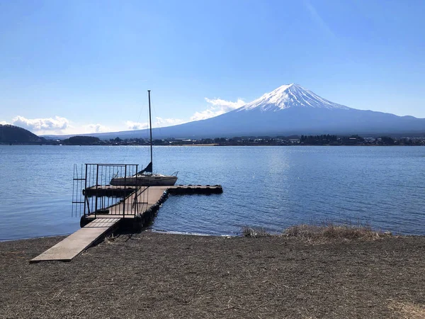 Japonya Daki Fuji Dağı Kawaguchiko Gölü Nün Güzel Manzarası — Stok fotoğraf