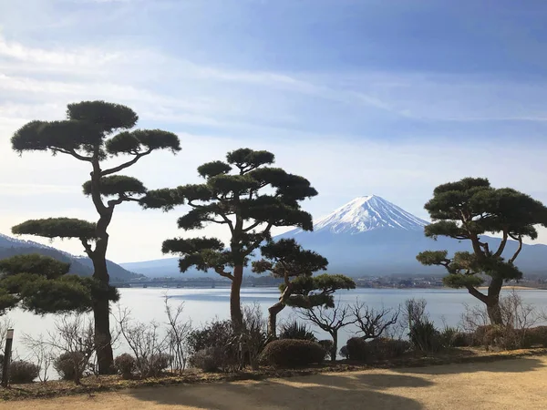 Japonya Daki Fuji Dağı Kawaguchiko Gölü Nün Güzel Manzarası — Stok fotoğraf