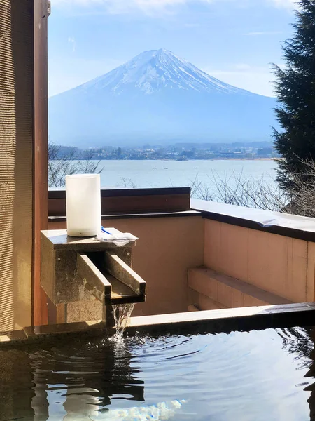 Japonya Daki Fuji Dağı Kawaguchiko Gölü Manzaralı Açık Hava Sıcak — Stok fotoğraf