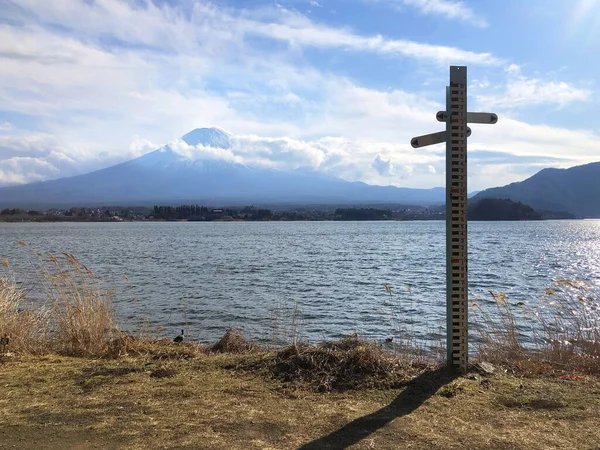 Japonya Daki Fuji Dağı Kawaguchiko Gölü Nün Güzel Manzarası — Stok fotoğraf