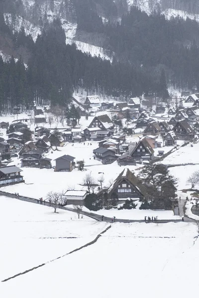 Lista Światowego Dziedzictwa Shirakawago Village Zimie Japonia — Zdjęcie stockowe