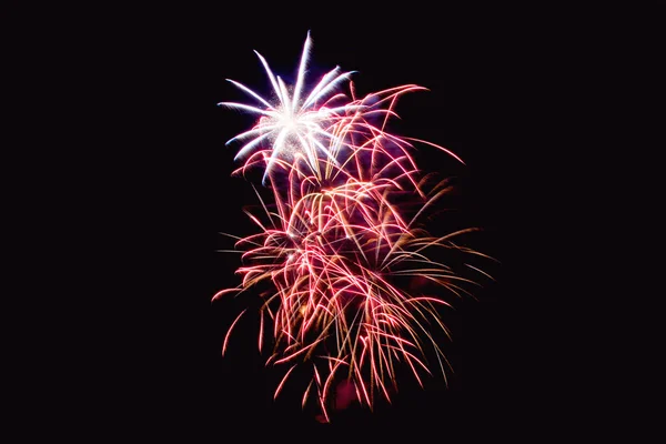 Fogos Artifício Coloridos Céu Noturno Fogos Artifício Celebração Ano Novo — Fotografia de Stock