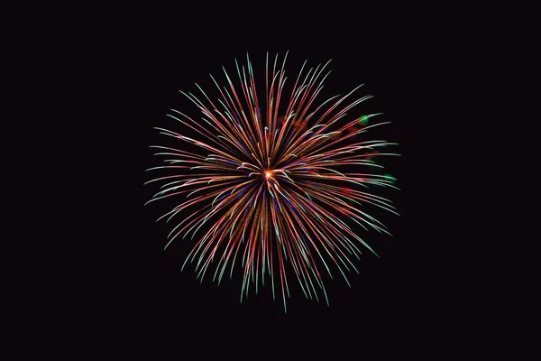 Coloridos Fuegos Artificiales Cielo Nocturno Fuegos Artificiales Celebración Año Nuevo — Foto de Stock