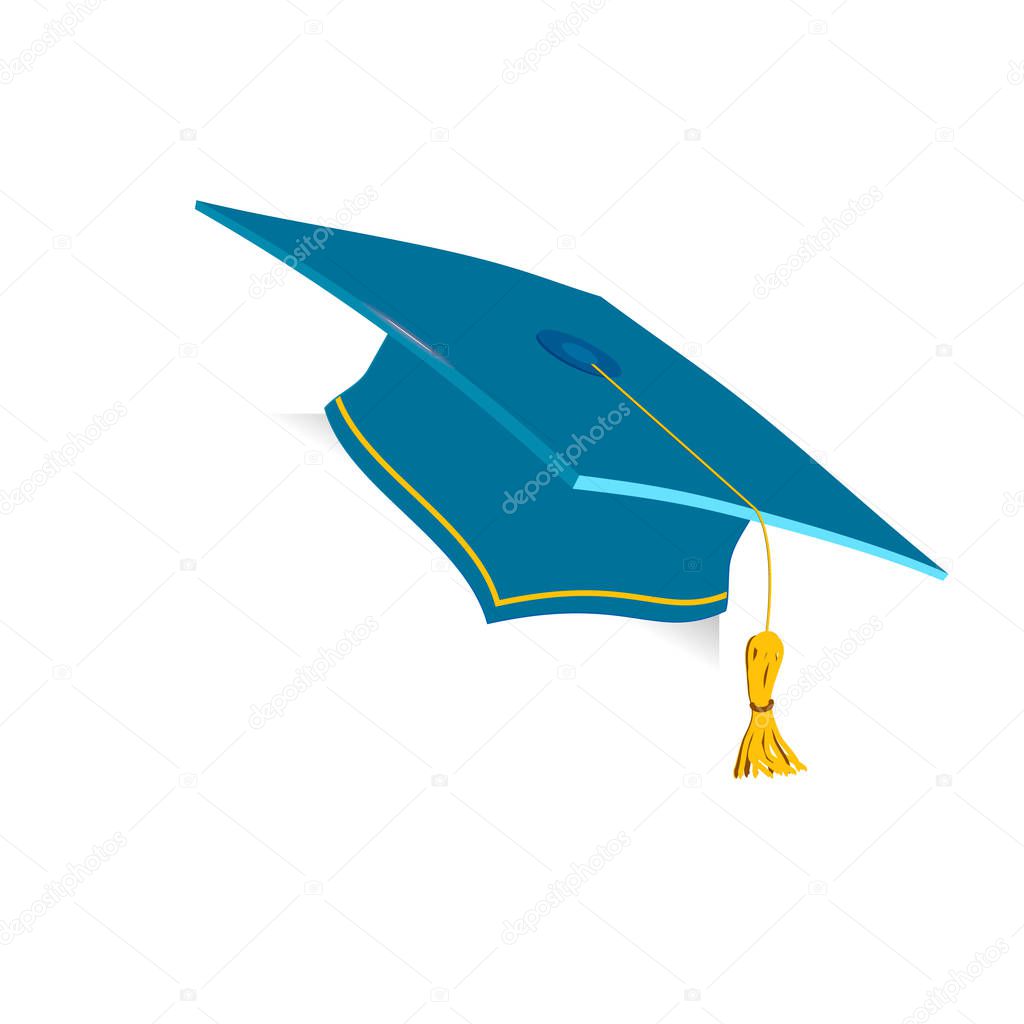 Blue Education Cup on white background