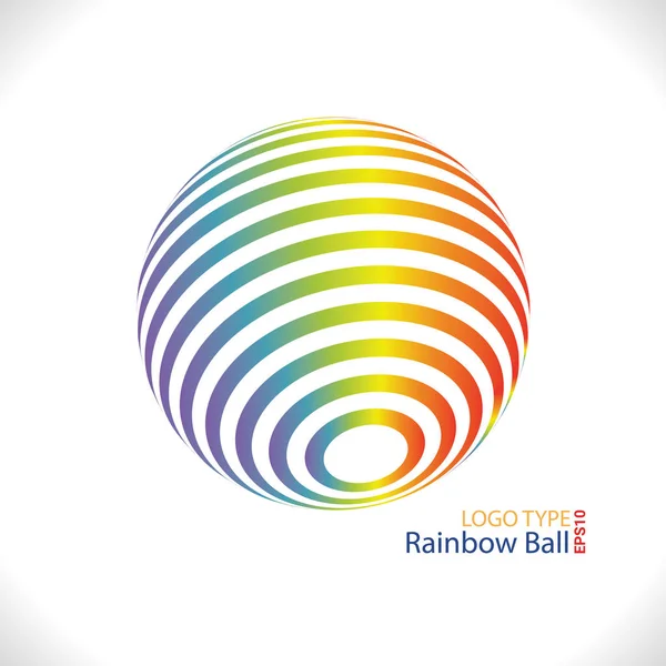 Rainbow ball logo — Stock Vector