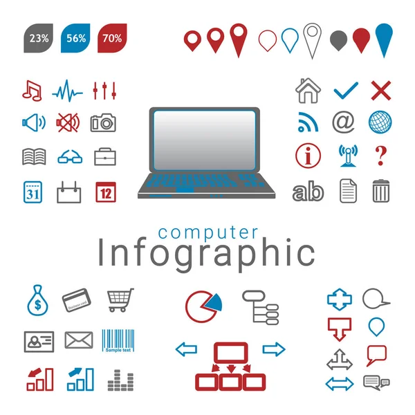Set of vector infographic icons — Stock Vector