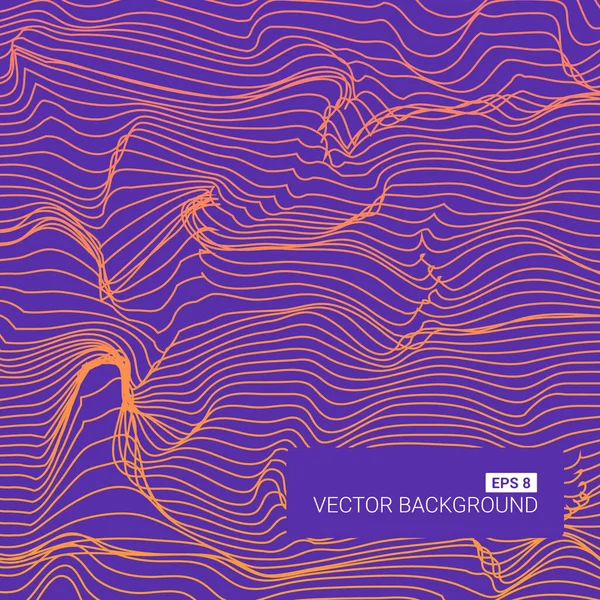 Digitale lijn abstract gekleurde achtergrond met golven — Stockvector